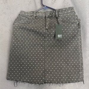 Kut from the Kloth Charcoal Polka Dot Mini Skirt